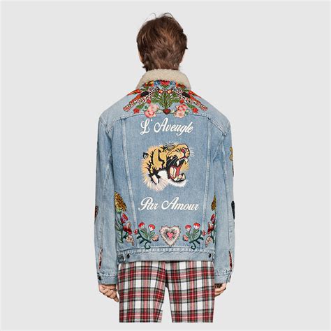 gucci jacket denim replica|Gucci denim jacket sale.